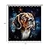 Ganshan Bi Lovely Beagle Dog Shower Curtain Colorful Painting Dog Puppy Pet Animal Print Bath Curtains for Bathroom Home Decoration with 12 Hooks 72x80 Inch Black Style 1
