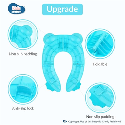 Image of Zollyss Toilet Seat Cover For Kids, Portable Folding Potty Seat for Training With Compact Travel Design, Fits Standard Toilets, Includes Carry Bag