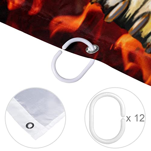 Rideau de douche Anger Wolf loup en feu pour dynamiser votre salle de bain