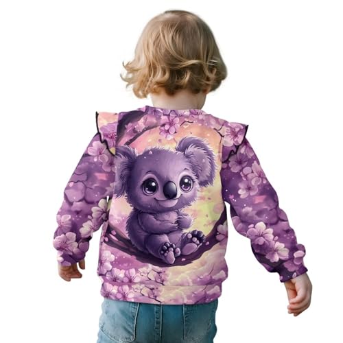 Cute Sweatshirts for Girls Ruffle Long Sleeve Shirts for Toddler Girls Size 1-8 Years Active Athletic Tops2