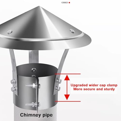 Tapa de chimenea ajustable de acero inoxidable y cónica resistente a lluvia 5