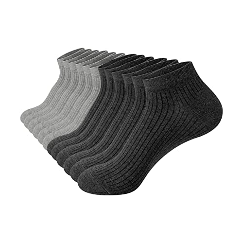 NovForth Calcetines Hombre Mujer (6x) Calcetines Bajos Hombre Mujer Mixto Algodón Transpirable Cómodo 3Gris Claro 3Gris Oscuro 43-46 Cover