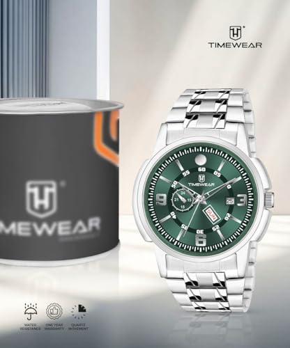 Image of TIMEWEAR Analog, Day Date Functioning, Stainless Steel Chain Watch for Men