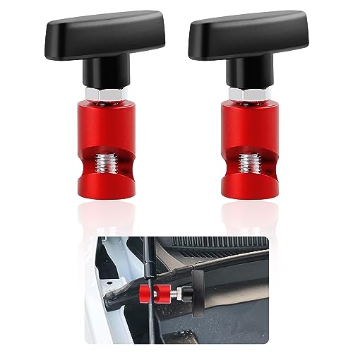 2Pcs Hood Strut Clamp-Lifting Camps Car Tools,M14 Spark Plug Gap Spark Plug Caliper&Car Hood Prop,Multi-Purpose Snap On Lift Support Clamp for Hoods Tailgates Hatchbacks Trunks (Red)