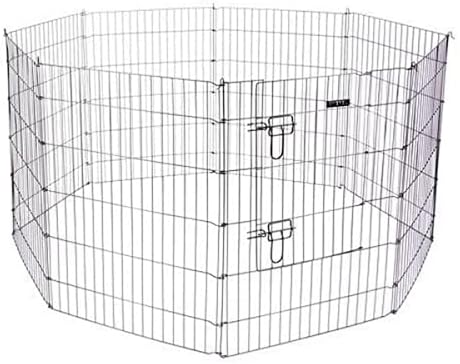 Kerbl 1 Door Galvanized Coating Pen with 8 Panels, 78 x 57 cm, Black