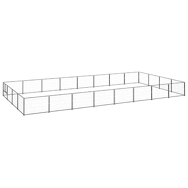 vidaXL Perrera Acero 32 m² Negra