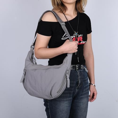 Nylon Crossbody Bag for Women Men Trendy Crescent Slouchy Tote Bag Hobo Shoulder for Outdoor Travel3