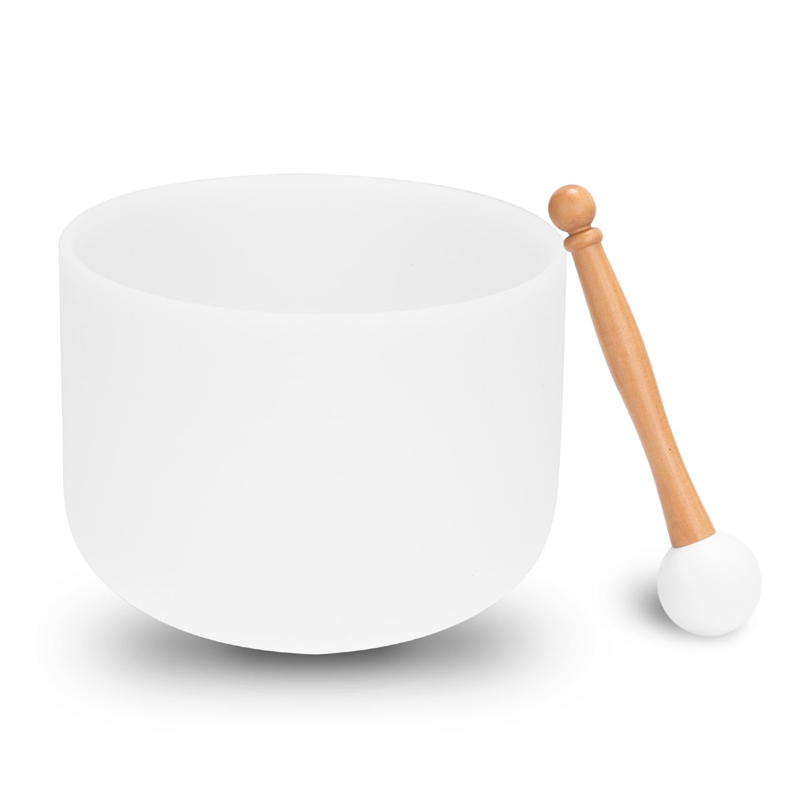 Generic Cuenco de Cristal de 440 HZ para Terapia de Meditación, Cuenco para Cantar para Yoga, Instrumento de Percusión de Cristal, Cuarzo Blanco de 8 Pulgadas (Nota C)