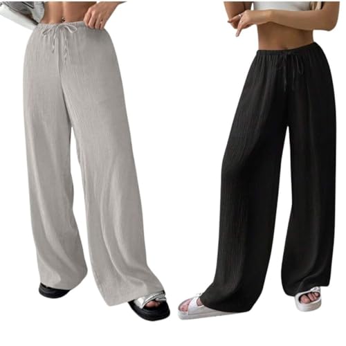 Image of GRECIILOOKS High Waist Trousers for Women - Flared Korean Style Formal Pants | Elegant Workwear for Office, College & Events (Available in Plus Size)