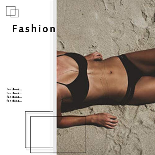 Simsly Gold Body Chain Sequins Body Necklace Layered Waist Chains Bikini Belly Chain Body Jewelry For Women And Girls #TOP6