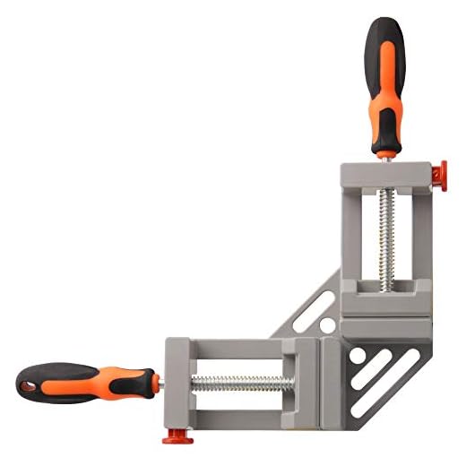 SAND MINE Double Handle Corner Clamp, 90 Degree Quick Release Corner Clamp for Welding, Wood-working, Photo Framing(Grey)
