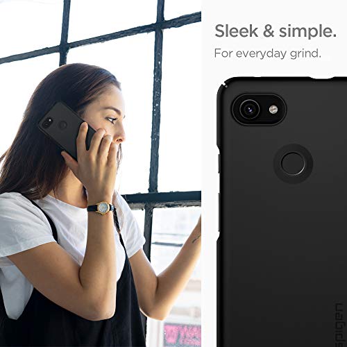 Image of Spigen Thin Fit Back Cover Case Compatible with Google Pixel 3a (Poly Carbonate | Black)