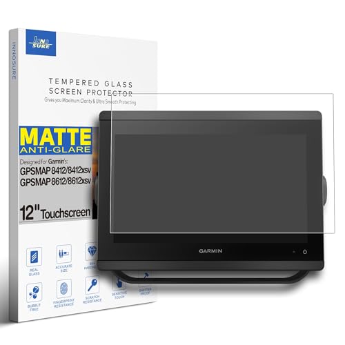 INNOSURE Tempered Glass Screen Protector Designed for Garmin GPSMAP 8412 / 8412xsv / 8612 / 8612xsv Marine Chartplotter 12 Inch Touchscreen 9H Anti Scratch/Glare (Matte)