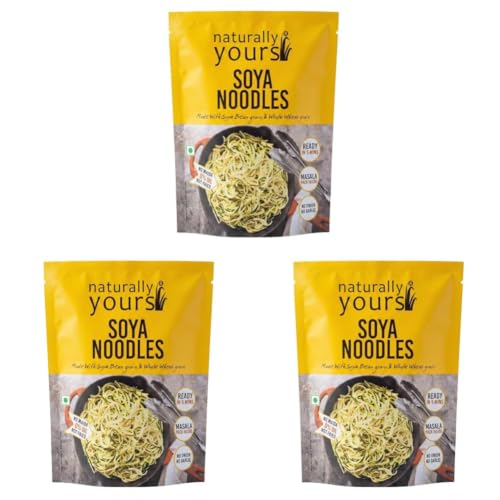 Image of Naturally Yours Soya Hakka Noodles | Soybean & Wheat Protein | No Maida, No Onion No Garlic, Jain Friendly, Vegan, Preservative Free, No MSG | High Protein & Fiber | Tastemaker Inside | 180g Pack
