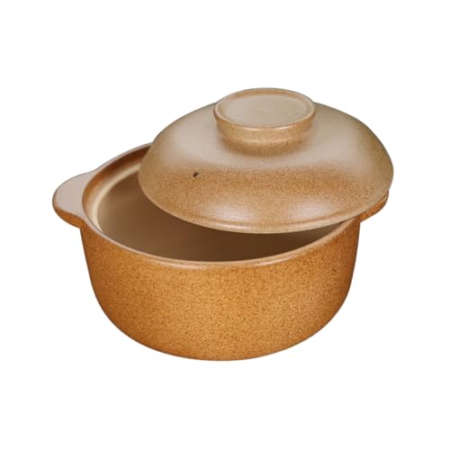 FUNNETOYU Olla de Cerámica con Tapa para Guisos y Platos al Vapor Resistente Altas Utensilios de Cocina Prácticos y Convenientes