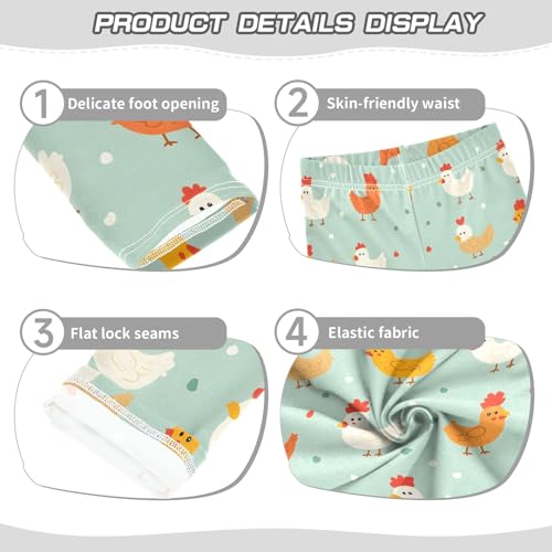 Cute Chicken Pattern Dots Girls Leggings Athletic Pants Tights Stretch Bottom3