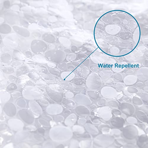 Image of NTBAY EVA Semi-Transparent Clear Shower Curtain with Pebbles, Water-Repellent Liner with 3 Magnets for Bathroom, 72x72 Inches