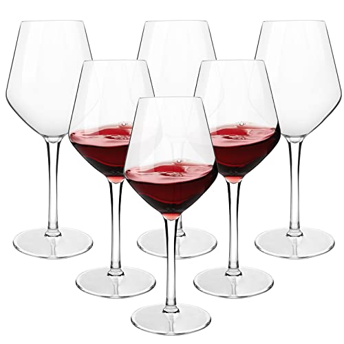 COOKY.D Copas de vino grandes de plástico rojo burdeos de 15 onzas, irrompibles de tallo largo para fiestas, cumpleaños, aptas para lavavajillas, aptas para lavavajillas, sin BPA, juego de 6 Cover