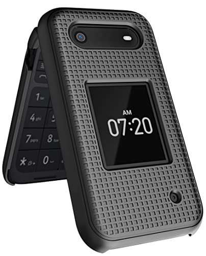 Case For Nokia 2760 2780 Flip Phone, Nakedcellphone Slim Hard Shell Protector Cover With Grid Texture For Tracfone N139Dl, Ta-1398, Ta-1451, Ta-1420 - Black #TOP3