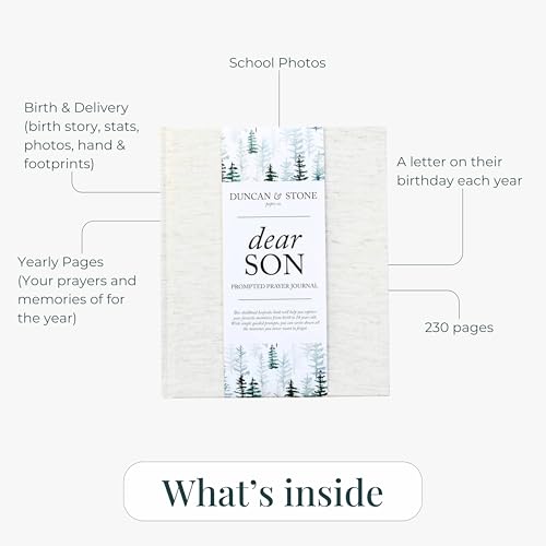 Baby Memory Book - Childhood Memory Book For Milestones - Baby Photo Album with Writing Space - Family Keepsake Journal w/Prompts (Grey,230 Pages)