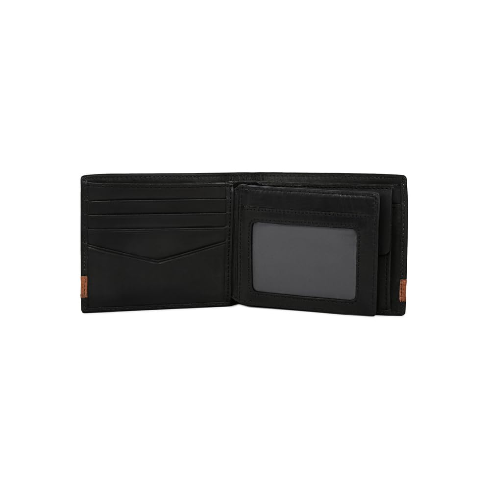 Fossil Billetero para hombre Quinn, 100% Piel Bifold negro 11.4 cm Largo x 2.5 cm Ancho x 9.5 cm Alto ML3653001