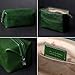 Time Resistance Leather Toiletry Bag - Italian Cosmetic Case Dopp Kit (Green)