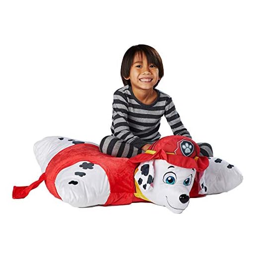 Pillow Pets Jumboz Nickelodeon Paw Patrol, Marshall, 30" Jumbo Folding Plush Pillow, 1 Count (Pack of 1), Led Anti-stress-581