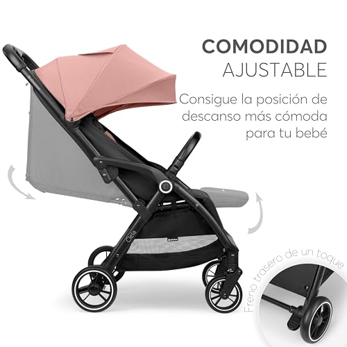 Miniatura 2 de Kikkaboo Silla De Paseo Ciela, Carrito Bebé Hasta 22 Kg, Plegado Automático, Posición Reclinada, Superligero, Compacto, Tamaño De Cabina, Rosa