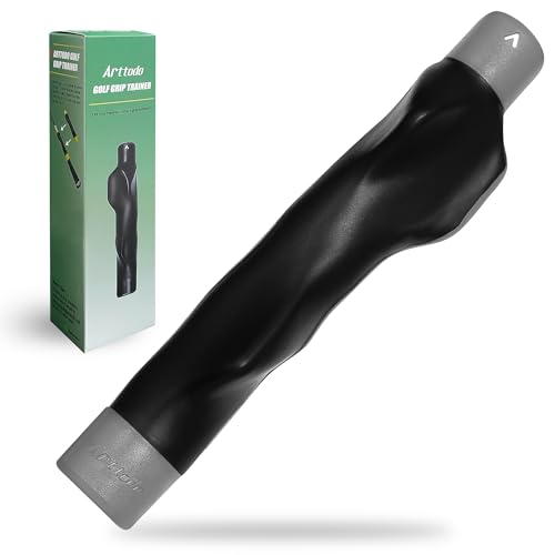 Left-Handed Golf Club Grip Trainer, Golf Club Training Aid for Improved Hand Positioning on Golf Club, Help Beginners Learn Correct Grip Posture, Gray