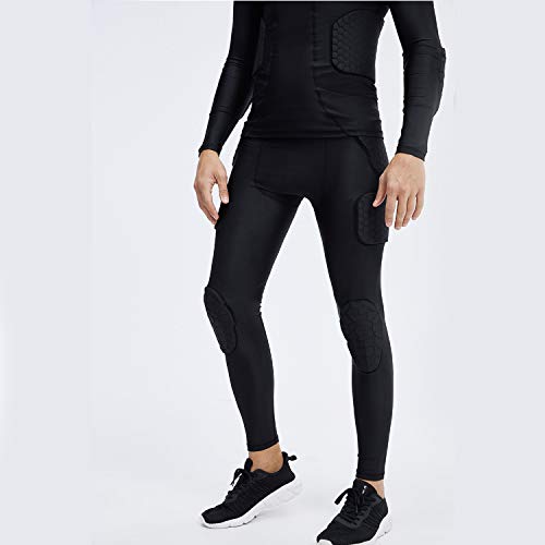 Jellybro Men's Padded Compression Pants Football Girdle Athletic Leggings For Soccer Basketball Paintball Hockey #TOP3