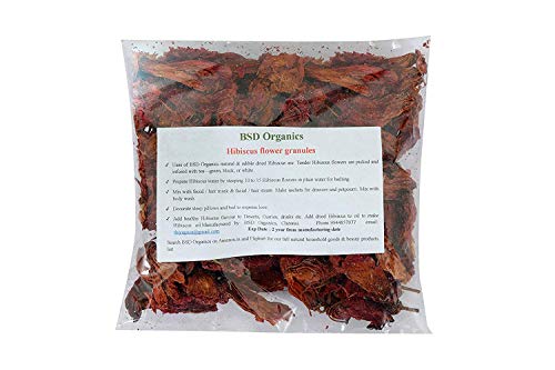 BSD Organics Edible Hibiscus Granules Dried for Tea, Garnishing and More, 500 g