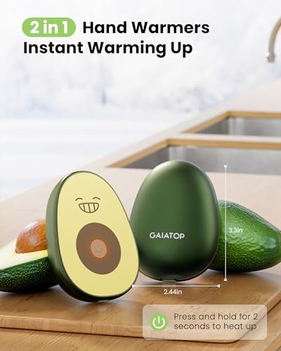Gaiatop Hand Warmers Rechargeable 2 Pack, Magnetic 3 Settings Fast Heating Avocados Shape, Electric Portable Pocket Heater, Reusable Hot Hands... - Image 2