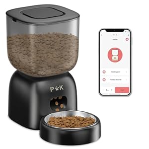 PUPPY KITTY Futterautomat Katze, 2,4G WiFi App-Steuerung Automatischer Futterspender Katze mit Edelstahlschüssel, Leicht zu Reinigen, 10S Aufnahmefunktion, 1-10 Mahlzeiten pro Tag