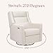 babyletto Kiwi Plus Electric Power Glider Recliner Nursery Chair w/USB Ports - Water & Stain Resistant Glider Rocking Chair for Nursery - GREENGUARD Gold Certified 270° Swivel Rocker Recliner - Cream