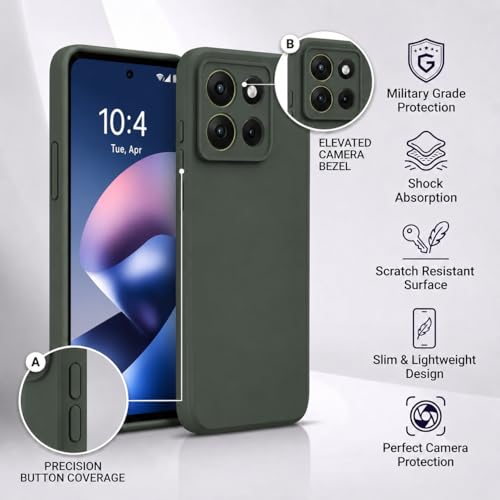 Image of FIRST MART Matte Silicone Back Cover for Motorola G37 Power - Green