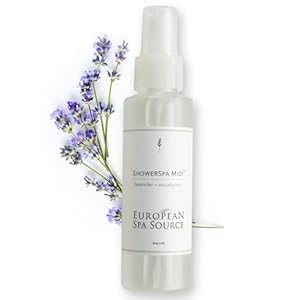 European Spa Source Lavender + Eucalyptus ShowerSpa Mist Spray for Aromatherapy, at Home Spa Experience, Sinus Congestion Relief, and Tension Relief, 4 fl oz.