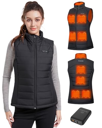 Evonicc Heated Vest for Women with 7.4V 16000mAh Battery Pack Included, Washable Heated Apparel, Women's Warming Heating Vest