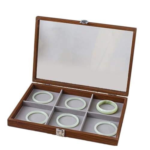Boîte à bijoux en bois : organisateur compartimenté avec couvercle pour table de bureau