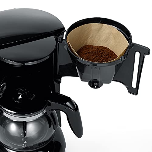 SEVERIN KA 4805 Cafetera para filtros de Café Molido, 4 tazas incluye jarra de cristal, acero inoxidable/negro - Imagen 4