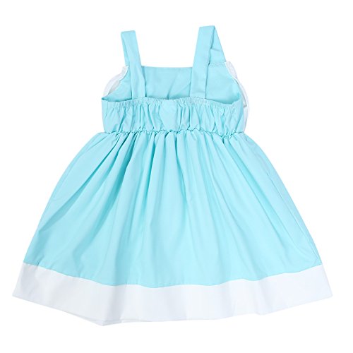 Vestido de verão com laço e saia com estampa de vestidos de cor pura Diamondo, 4-5Y