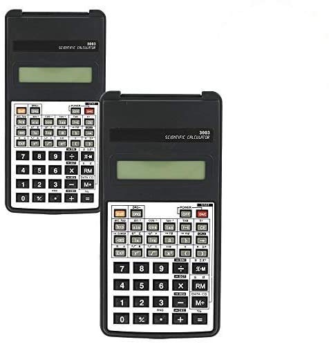 Emraw 56 Function Scientific Calculator with Flip Cover Engineering Accounting LCD Display Trigonometric Functions Calculator for High School and University (Pack of 2)