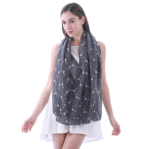 Miniature Schnauzer Dog Print Women's Infinity Scarf Lightweight4