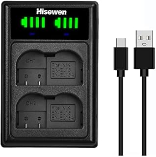 EN-EL15 /EL15a/EL15b/EL15c Battery Charger, Hisewen Dual Charger with Type-C port for Nikon D850, D750, D810, D7500, Z6, Z7, D7200, D7100, D7000, 1 V1, D500, D600, D610, D800, D800E, D810A.