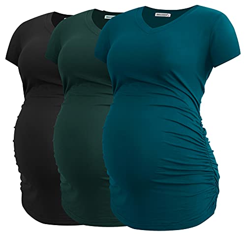 T-shirt de grossesse col en V taille L vêtement maternité extensible