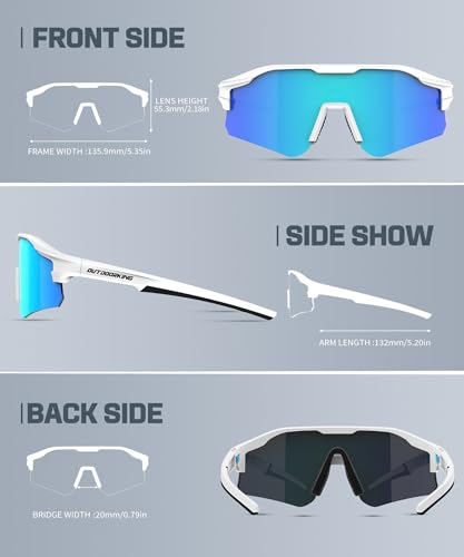 Image of Sport Polarized Sunglasses for Men and Women, Stylish and Lightweight Cycling Sunglasses with UV400 Protection