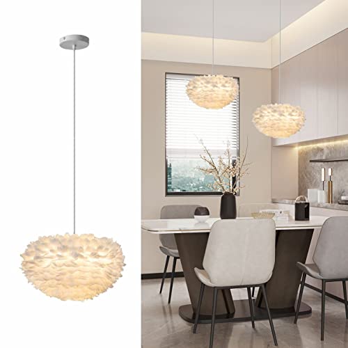 Luminaire suspendu en plumes d'art créatif pour chambre élégante
