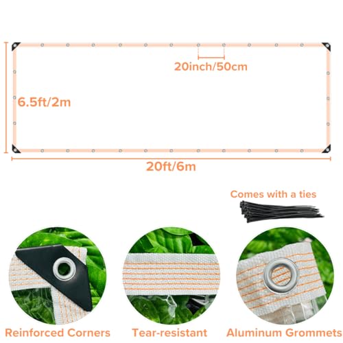 BeGrit Clear Tarp Heavy Duty 6.5x20 FT Clear Waterproof Tarps 12Mil Thick Anti-Tear PVC Vinyl Tarpaulin Enclosure with Grommets for Porch,Patio,Yard,Gazebo