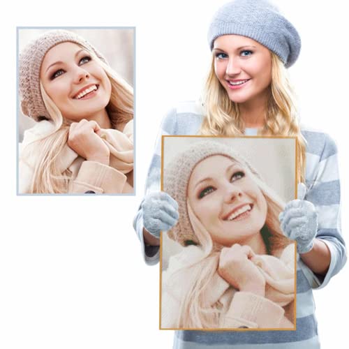 Jinfu Custom Diamond Painting Full Kits 5D Art Personalised Photo Square Gem Pictures by Number for Adults (Square,20x30cm)