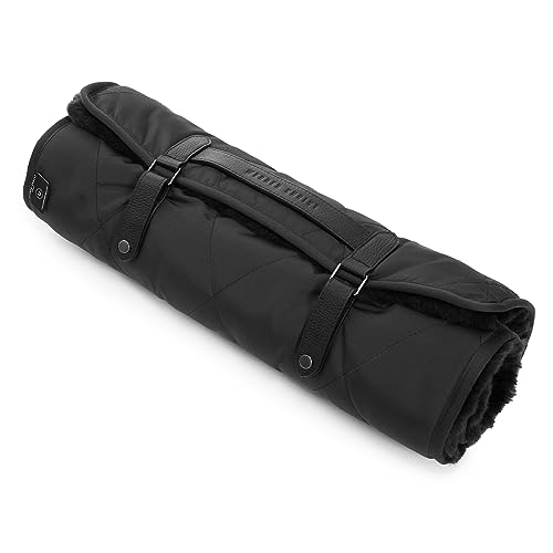 Werner Christ ® Lammfell Hundedecke Hundeteppich/Hundematte Chilly aus echtem Schaffell, der ideale Schlafplatz für Ihren Hund, Größe 50 x 80 cm in schwarz
