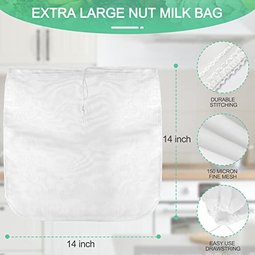 Bellamei VES4973 3 Pack 14 Inchx14 Inch Nut Milk Bag Extra Large Reusable Food Strainers Nut Bags thumb #2
